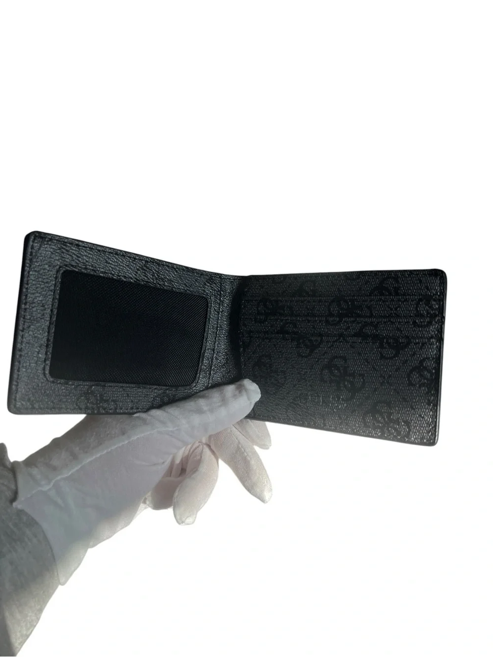 GUESS Men’s Black Leather Bifold Wallet & Card Case Gift Set - NIB